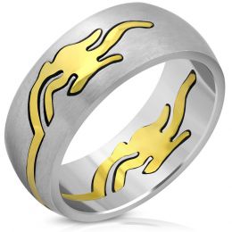 Женское кольцо с позолоченной вставкой виноградная лоза 316 steel