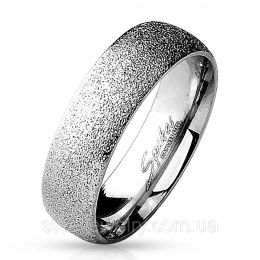 Обручальное кольцо из нержавеющей стали песочное серебристое 316L Spikes (США)